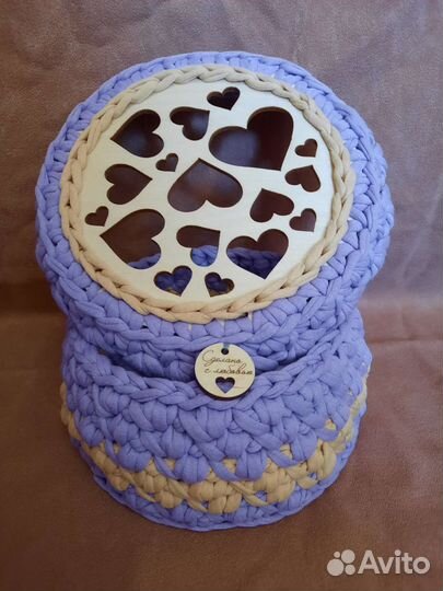 Вязаные корзинки