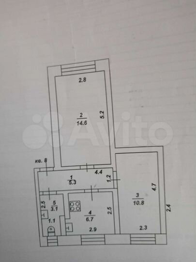 2-к. квартира, 40,6 м², 2/2 эт.