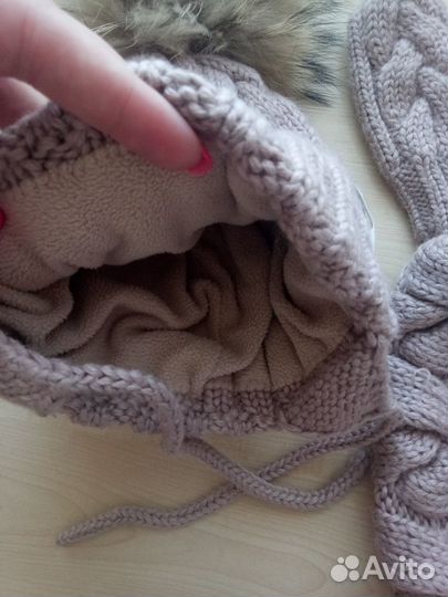 Комплект шапка снуд варежки зима