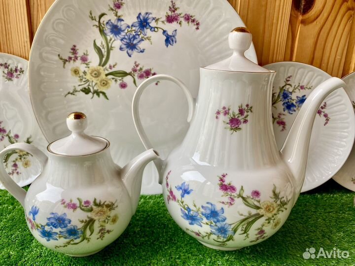 Сервиз ГДР 1970 г. jlmenau Полевой букет