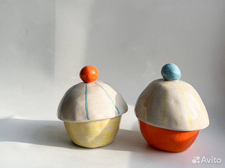 Шкатулка для украшений (желто-голубая)