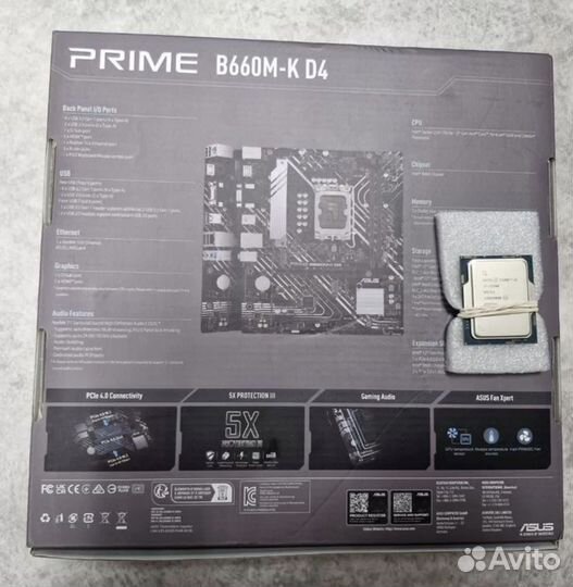 Комплект Intel i5 12400F/Asus B660M-K D4