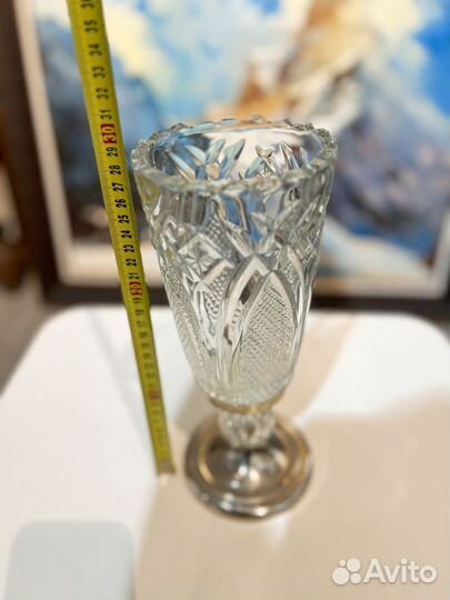 Хрустальная ваза на ножке СССР