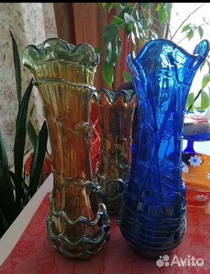 Ваза из цветного стекла СССР