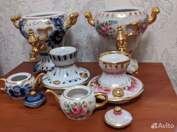 Самовар гжель СССР новый