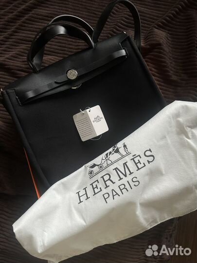 Сумка женская холщовая экокожа Hermes