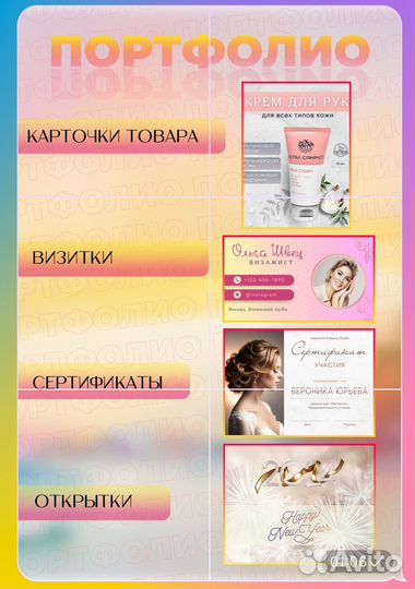 Инфографика, визитки, дизайн полиграфии