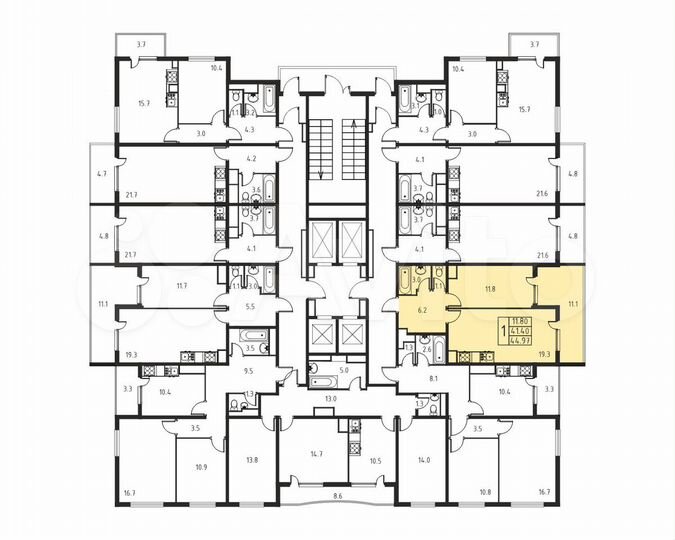 1-к. квартира, 41,4 м², 24/24 эт.