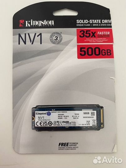 500 гб Внутренний SSD диск Kingston NV1 M.2
