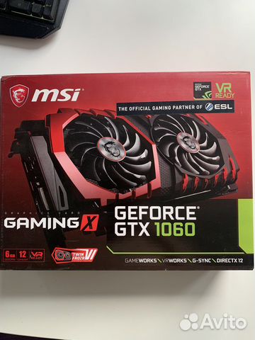 Видеокарта gtx 1060 6gb MSI Gaming X