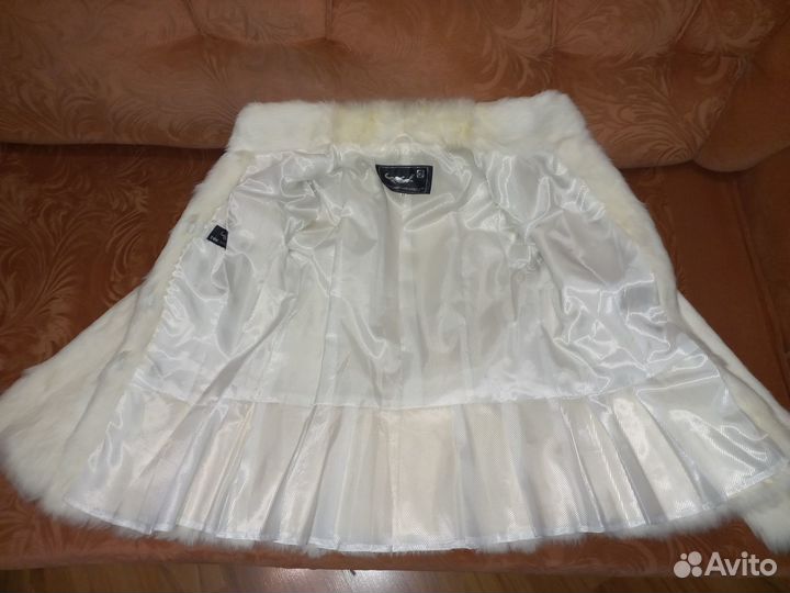 Свадебный полушубок из меха кролика размер 46