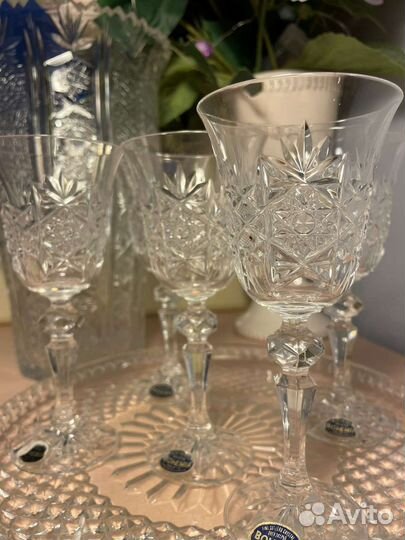 Ваза хрусталь и фужеры чехия