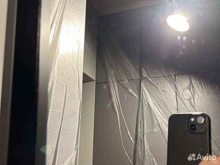 Зеркало Икеа Нисседаль, черная рама, 65150см