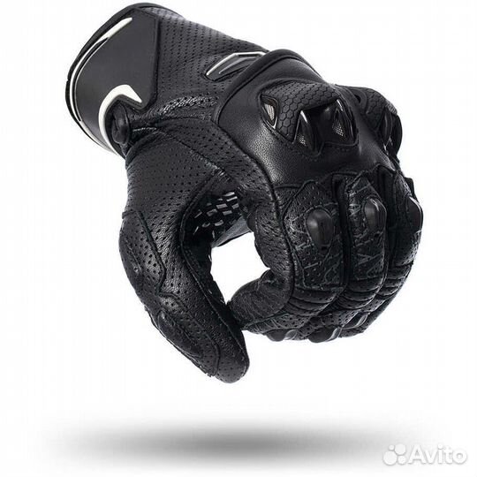 Short Racing Leather Motorcycle Gloves Spyke tech