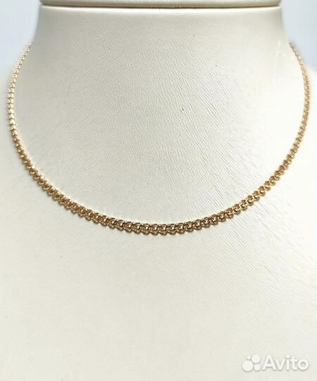 Золотая цепочка Бисмарк, полновесная, замок коробочка, длина 50 см, вес 5,95г