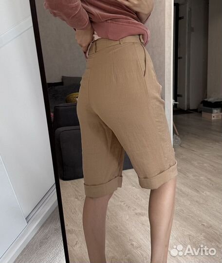 Шорты классические Лен/Вискоза бермуды Sasha Skvo