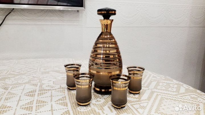 Штоф графин стопки Bohemia 1960 годы Чехословакия