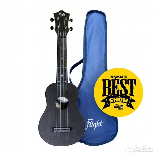 Flight TUS-35 BK укулеле сопрано Travel, черная