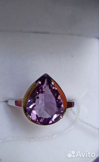 Кольцо серебряное с натуральным аметистом