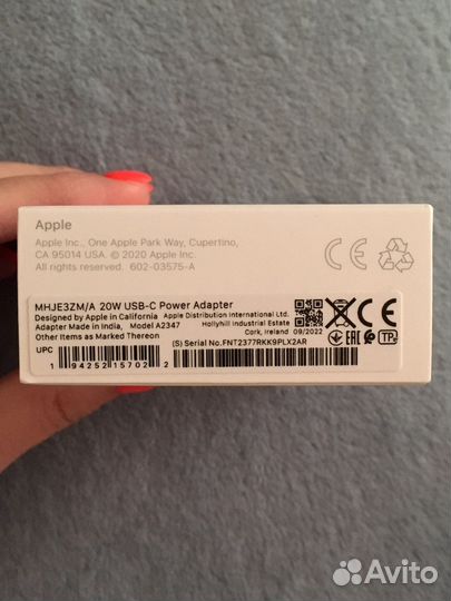 Адаптер Apple 20w
