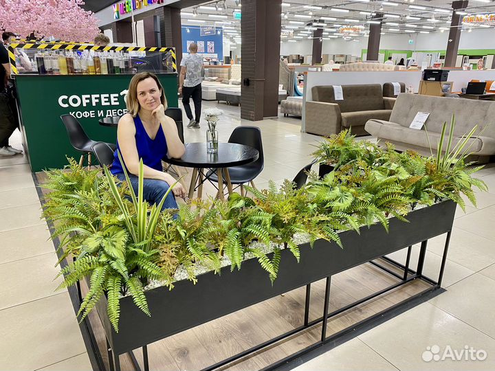 Фитомодуль искусственные цветы в ящиках