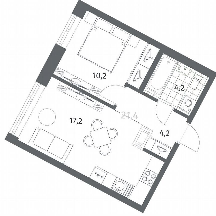 1-к. квартира, 35,9 м², 11/12 эт.