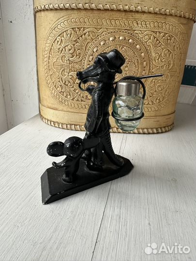 Статуэтка крокодил Гена и Чебурашка металл СССР