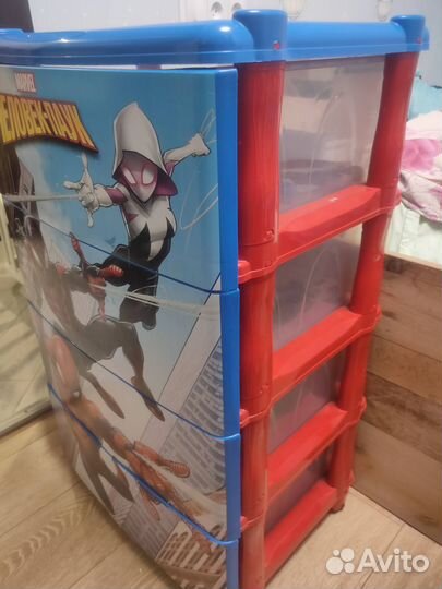 Комод пластиковый для игрушек Человек паук
