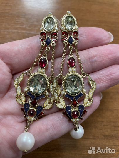 Серьги бижутерия длинные праздничные