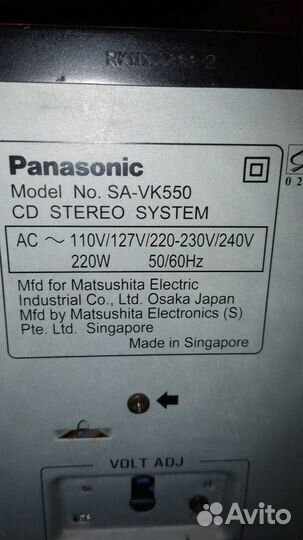 Музыкальный центр Panasonic Model SA-VK550