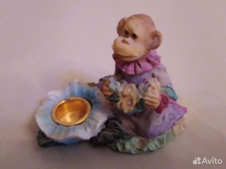 Подсвечник обезьянка полистоун