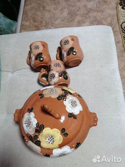 Супница СССР и 3 кружки