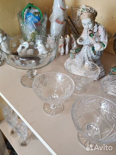 Креманки хрусталь и конфетница СССР