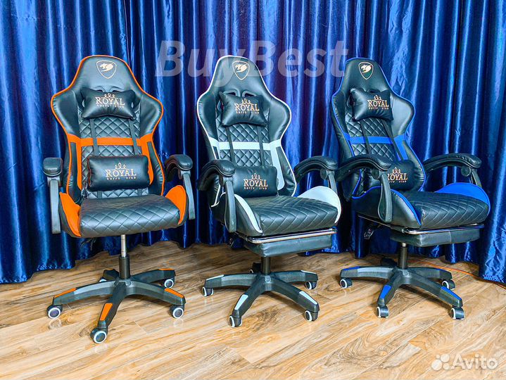 Компьютерное кресло с подножкой и вибромассажем