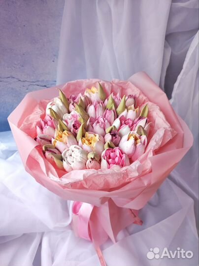 Букет тюльпанов из зефира. Съедобный букет