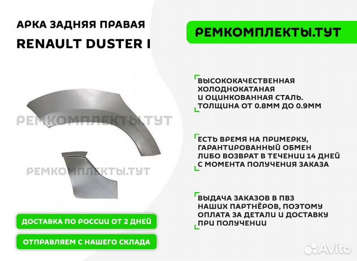 Арка задняя правая Renault Duster 1 дорест