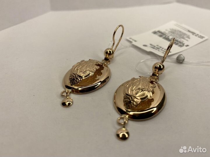 Золотые серьги самовары