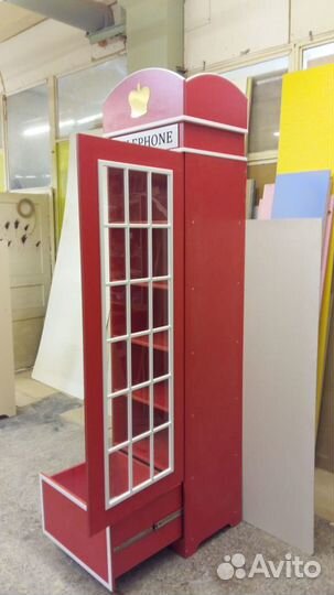 Красная Телефонная Будка Шкаф в детскую London-18
