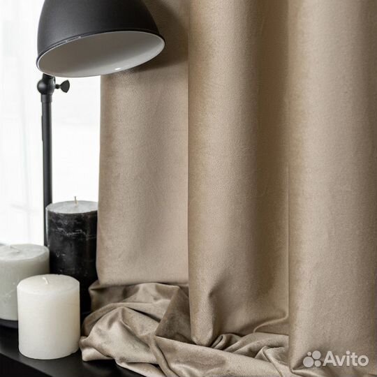 Шторы бархат Беллиссимо Светлая карамель