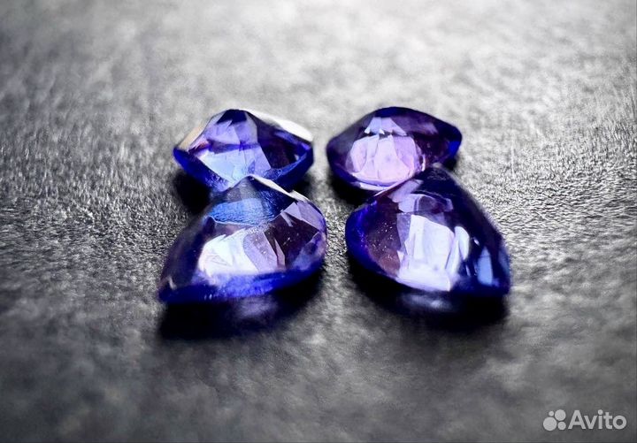 Танзаниты топового цвета 1,22 ct 4 шт