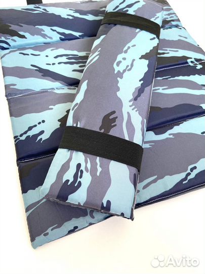 Пляжная сидушка складная жёлтая с ручками