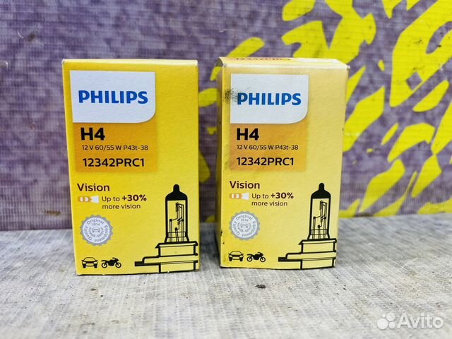 Галогеновая лампа Philips Vision Premium H4 +30