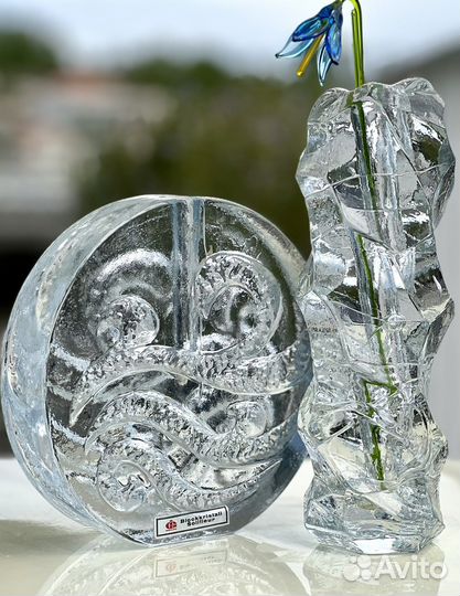 Ваза цветной хрусталь Германия Винтаж