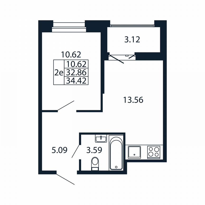 1-к. квартира, 36 м², 10/12 эт.