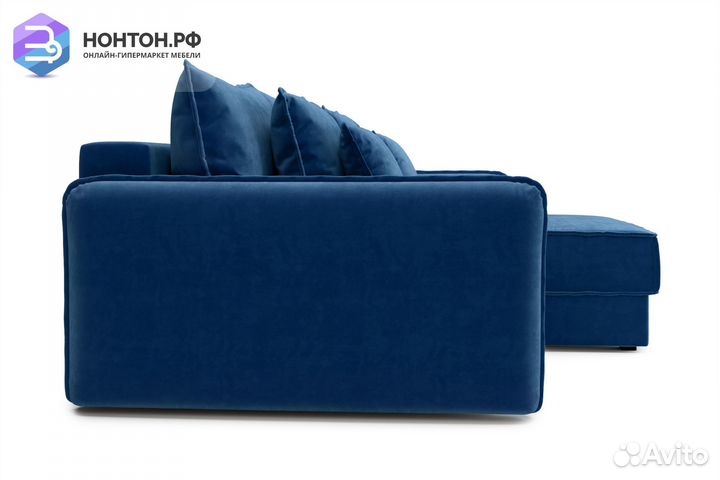 Диван угловой тик-так Антей темно-синий