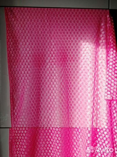 Отрезы тканей гипюр, шёлк