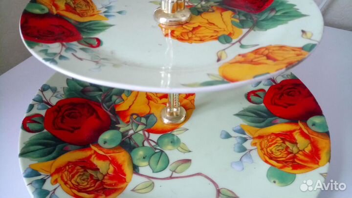 Ваза фруктовница, этажерка двухъярусная