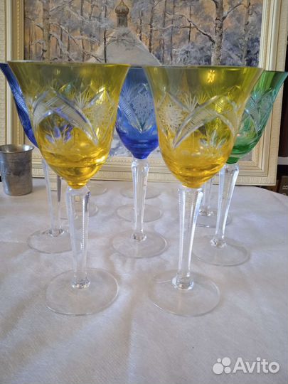 Бокалы цветной хрусталь