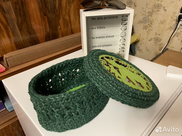 Корзинка джутовая Медведь