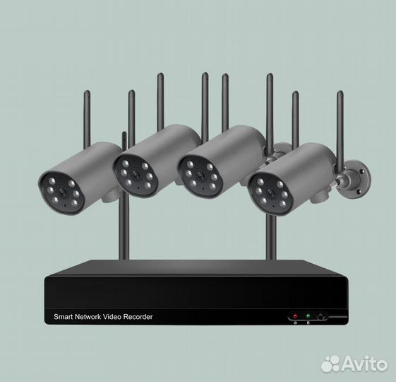 Комплекты Wi-Fi видеонаблюдения, поворотные